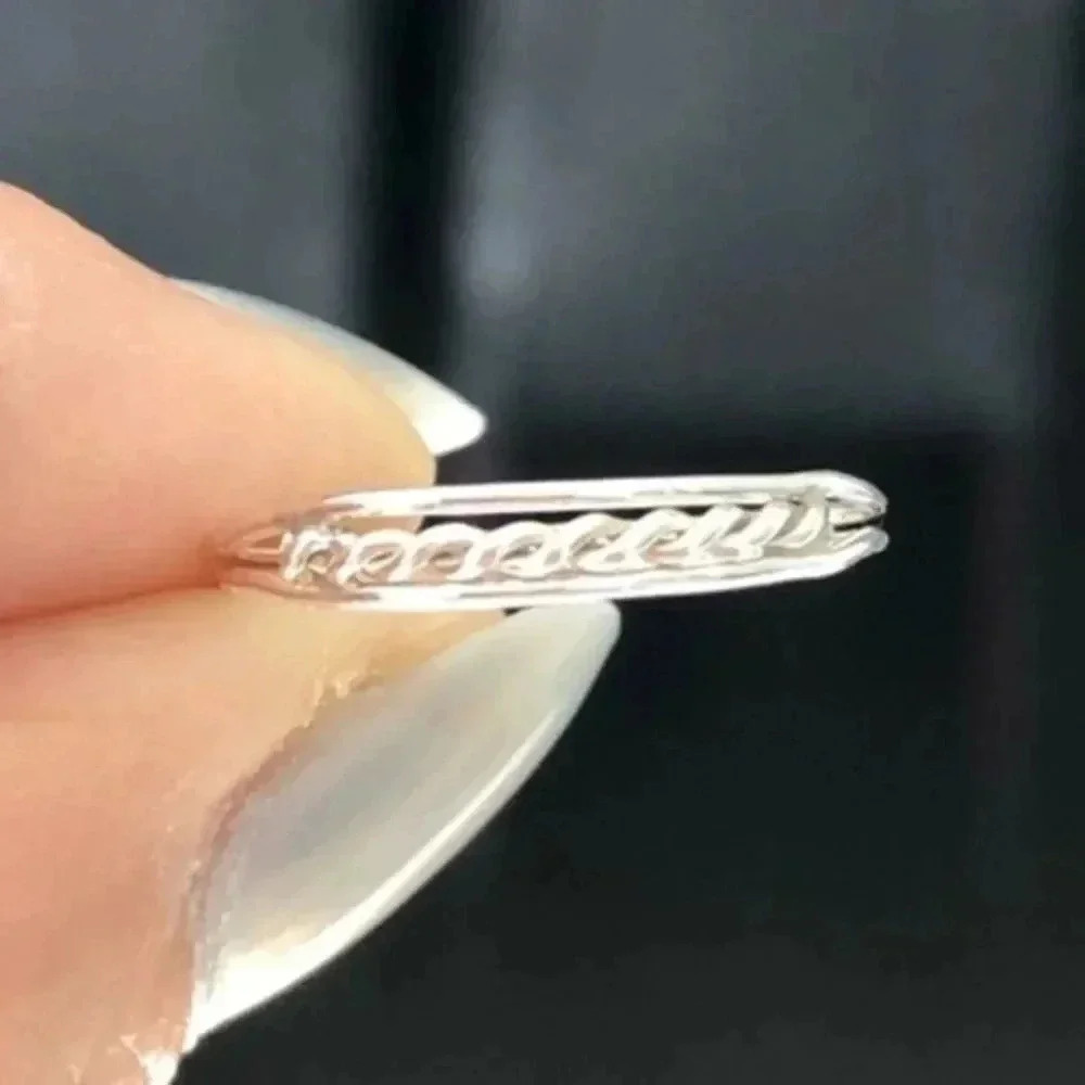 925 Sterling Silver Front 3D Twist Ring NWT